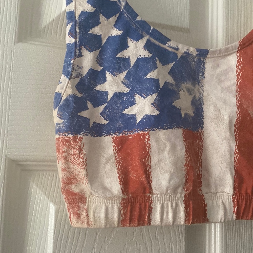 American Flag Crop  Tank